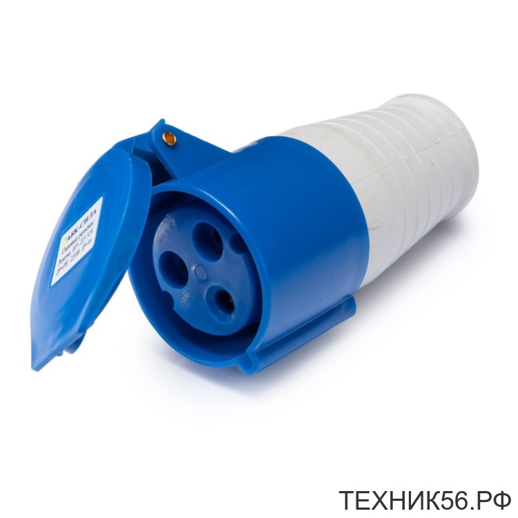 Силовая розетка CEE переносная ST-223 2P+PE 32А 220В IP44, RST32-223-44 49439 STEKKER