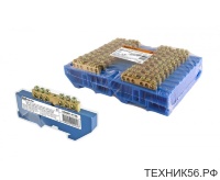 Шина "N" нулевая на DIN-изолированная 6х9мм 6 отв. (ШНИ) SQ0801-0126