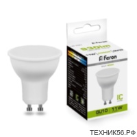 Лампа светодиодная GU10 MR16 11Вт, LED 4000K 930Лм 220V Feron LB-760