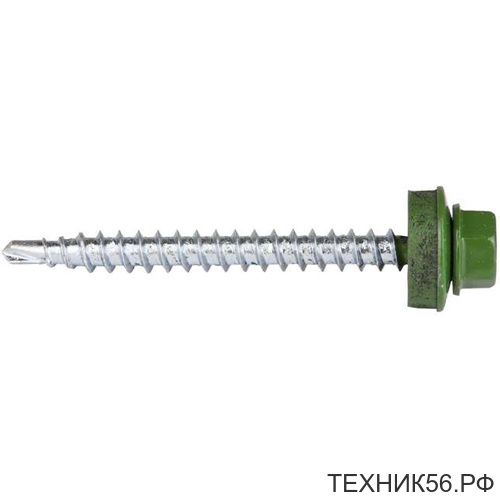 Саморез кровельный 4,8x29мм RAL 6002 (зелёная листва) (цена 1шт) Саморез кровельный 4,8x29мм RAL 6002 (зелёная листва) (цена 1шт)