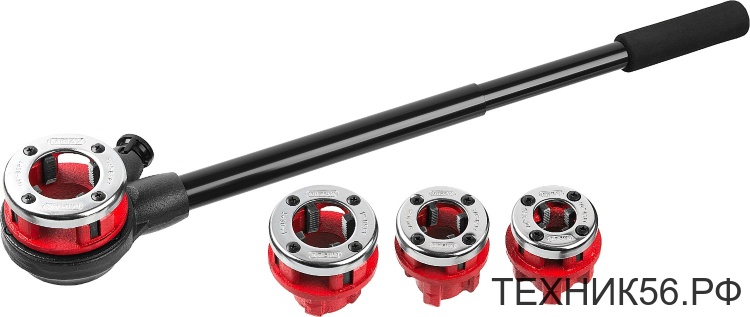 Набор Клуппы трубные, с трещоткой 1/2", 3/4", 1", 1.1/4" MIRAX