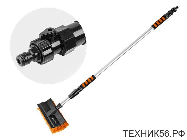 Щетка для мытья машины телескопическая 125-207см, с подачей воды STARTUL PROFI