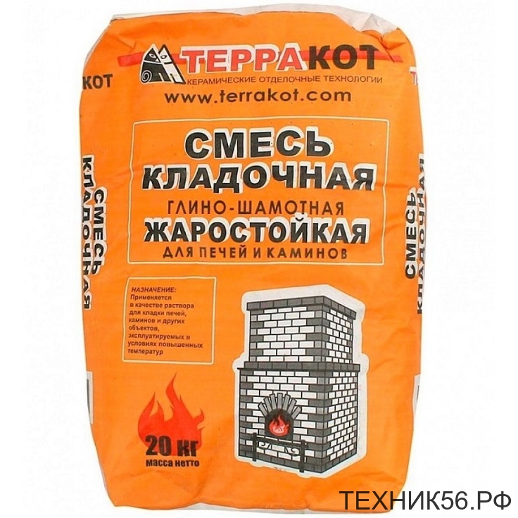 Смесь кладочная глино-шамотная жаростойкая 3,85 кг Терракот