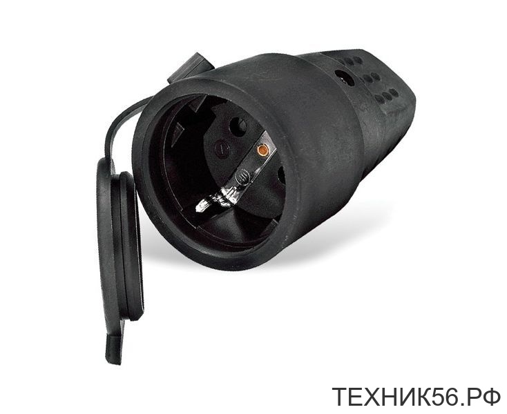 Штепсельное гнездо с/з с загл. каучук 2P+E 1x16А 220-240V IP44 UNIVersal 602228