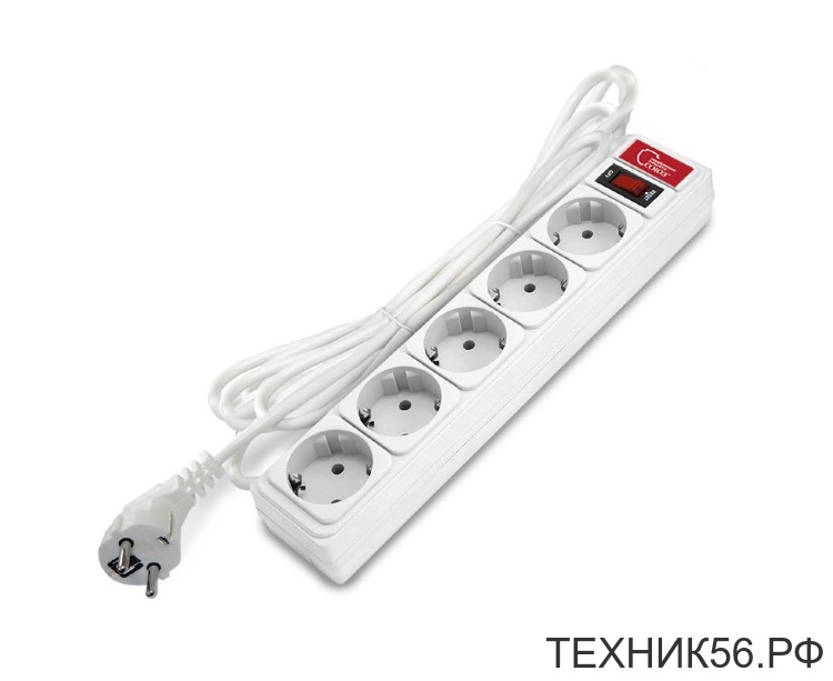 Сетевой фильтр SALE 5м 5 розеток, ПВС 3x0.75, 10А
