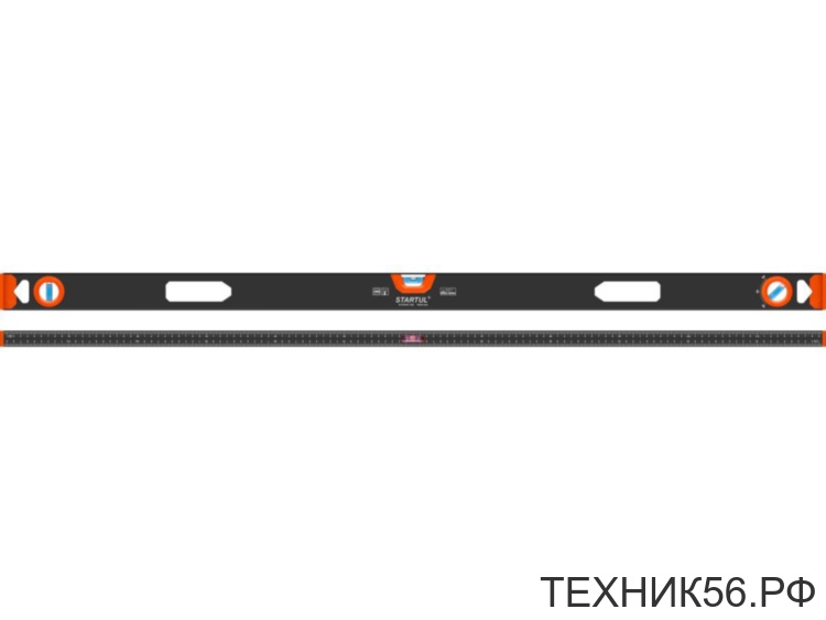 Уровень 120см рельс STARTUL MASTER (ST2540-120) (угл 90° 180° 45°, 1 поворотный глазок, линейка на корпусе)