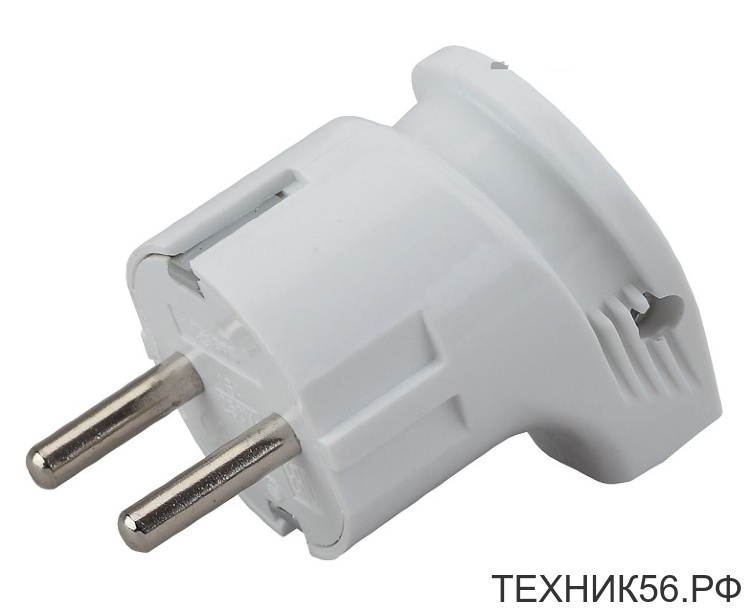 Вилка электр. с/з, угловая, 16А/250В/3,5кВт белая ЭРА Vx3-W