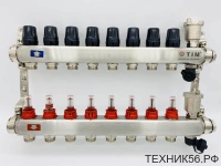 Коллекторная группа KCS5011, нерж, с расходомерами, 1" * 11 вых TIM