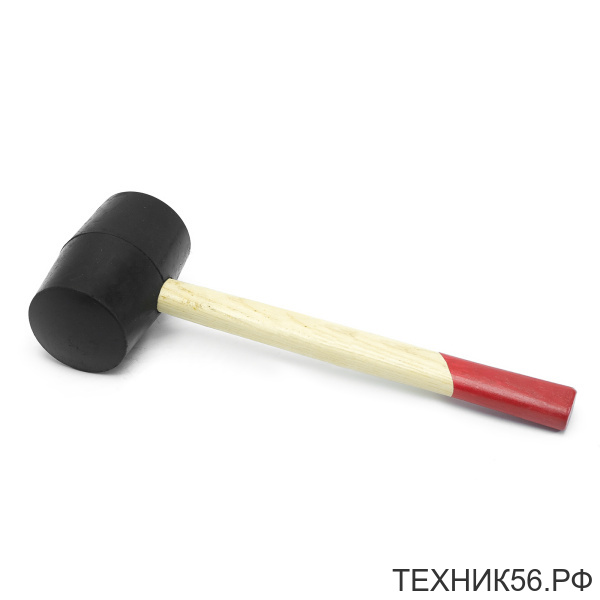 Киянка резиновая черная 900г, деревянная ручка