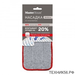Насадка сменная для швабры, микрофибра на липучке 10,5*33см MasterHouse 75113 Насадка сменная для швабры, микрофибра на липучке 10,5*33см MasterHouse 75113