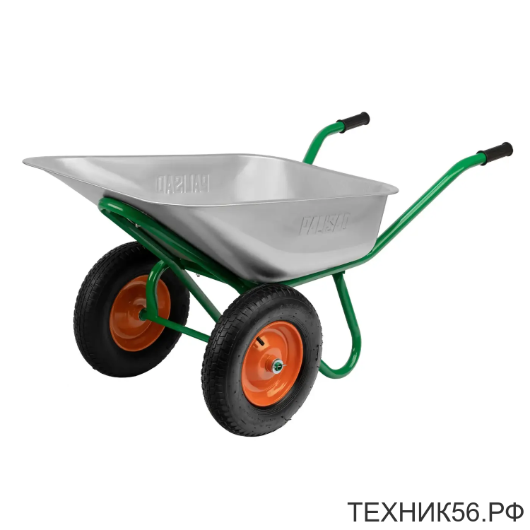 Тачка строительная 2 колеса, усиленная, на 320 кг, кузов 0,7мм, 120л, 4.80-8 Palisad