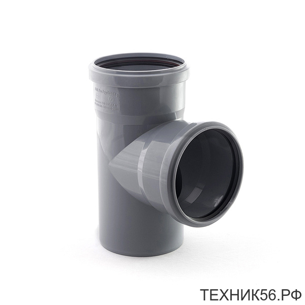Тройник канализац. ПП 110х110/87 серый