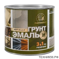 Грунт-эмаль по ржавчине 3в1 Радуга Малер 1,9кг серая