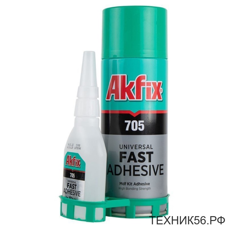 Клей секундный с активатором Akfix 705 комплект (50 гр + 200 мл)