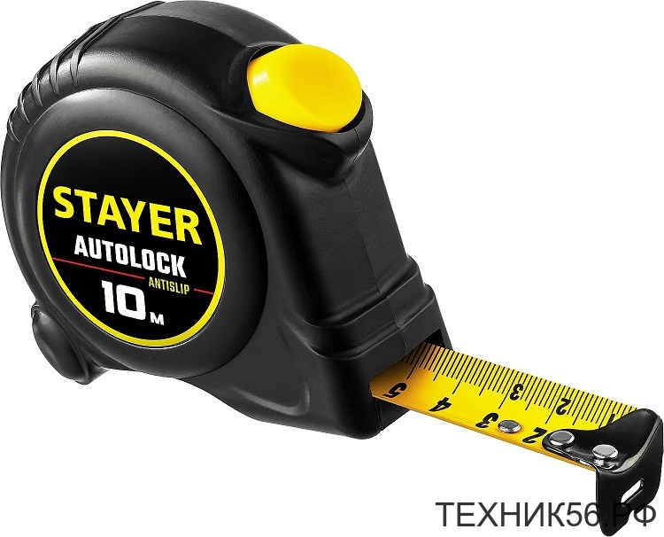 Рулетка 10м х 25мм "Автостоп" STAYER AutoLock