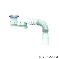 Сифон для душевого поддона 1 1/2" плоский, высота 90мм, G22 UNICORN