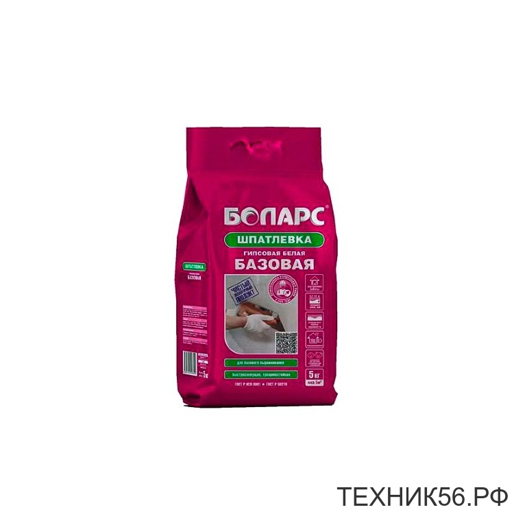 Шпатлевка базовая гипсовая Боларс 5 кг