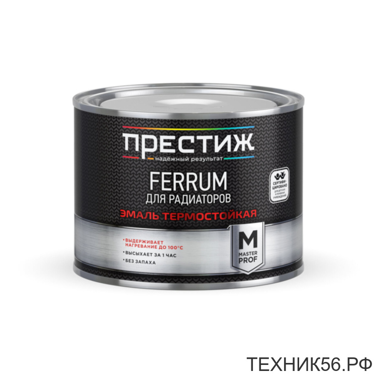 Эмаль белая для радиаторов акриловая полуглянцевая 0,4кг Престиж FERRUM