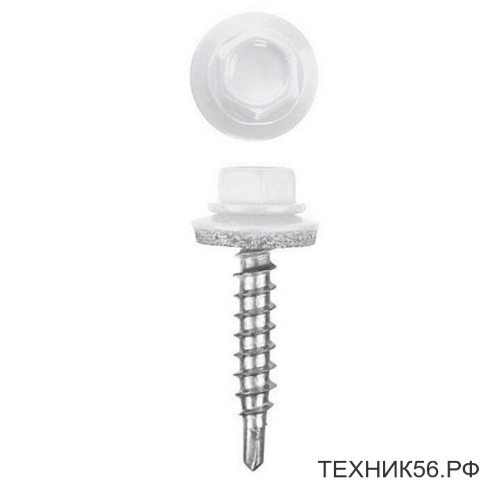Саморез кровельный 4,8x35мм RAL 9003 (белый) (цена 1шт)