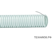 Гофр. труба 25мм для электропроводки с зондом, серая (цена 1м)