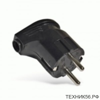 Вилка электр. с/з, угловая, 16А/220В/3,5кВт чёрная UNIVersal А0105
