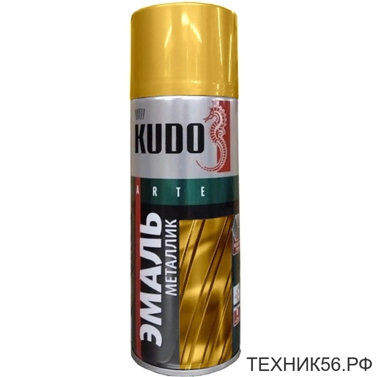 Эмаль ЗОЛОТОЙ металлик, аэрозоль 520мл KUDO KU-1028