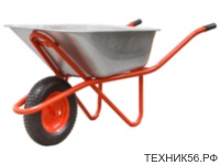 Тачка строительная 1 кол., усиленная, 300 кг, кузов 0,9мм, 130л, 4.80-8 (ECO WB301-1)