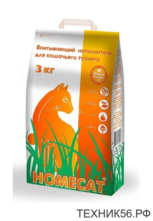 Наполнитель для кош. туалета впитывающий HOMECAT 5л/3кг, арт.23963НС/61951