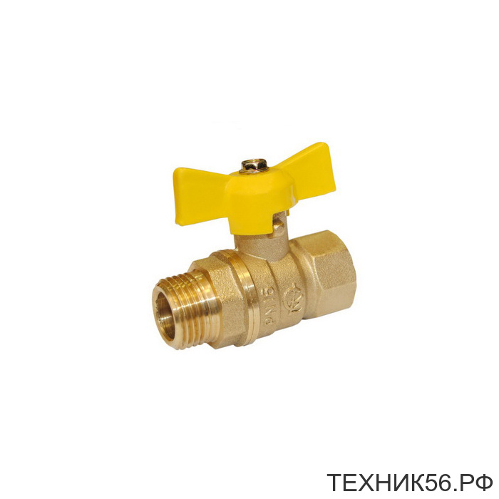 Кран шаровый для газа 3/4" г/ш бабочка