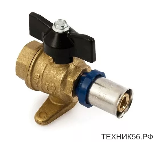 Кран пресс шаровый с крепл. 1/2"вн*20 бабочка