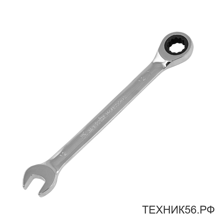 Ключ комбинированный трещоточный 9 мм, CrV, зеркальный хром Matrix Professional Ключ комбинированный трещоточный 9 мм, CrV, зеркальный хром Matrix Professional