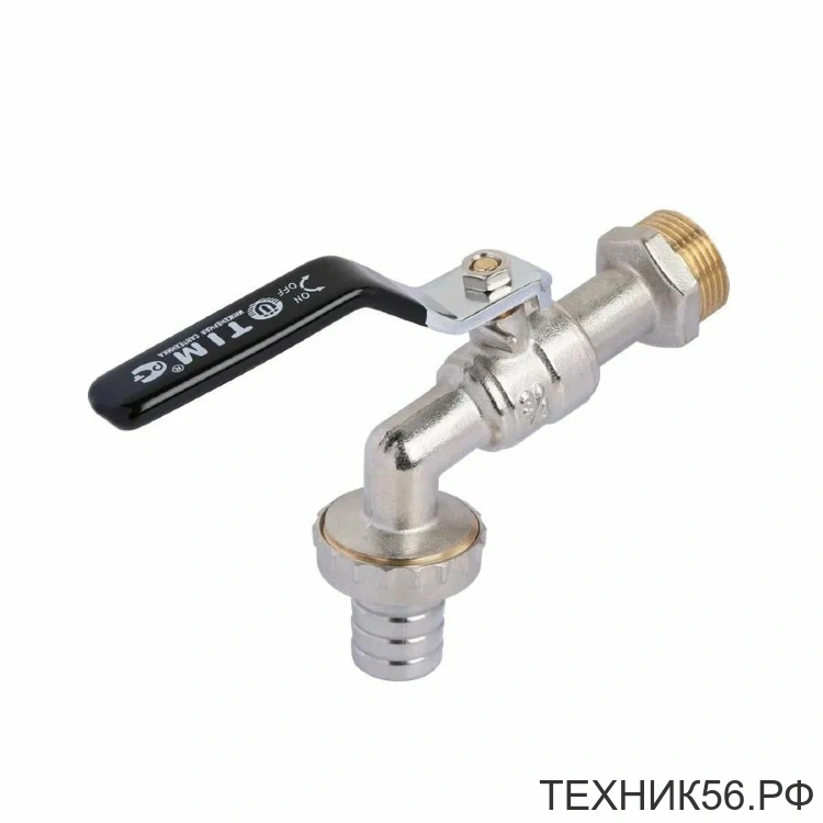 Кран водоразборный шаровый с носиком 1/2" латунь нар. рез. TIM DE1224