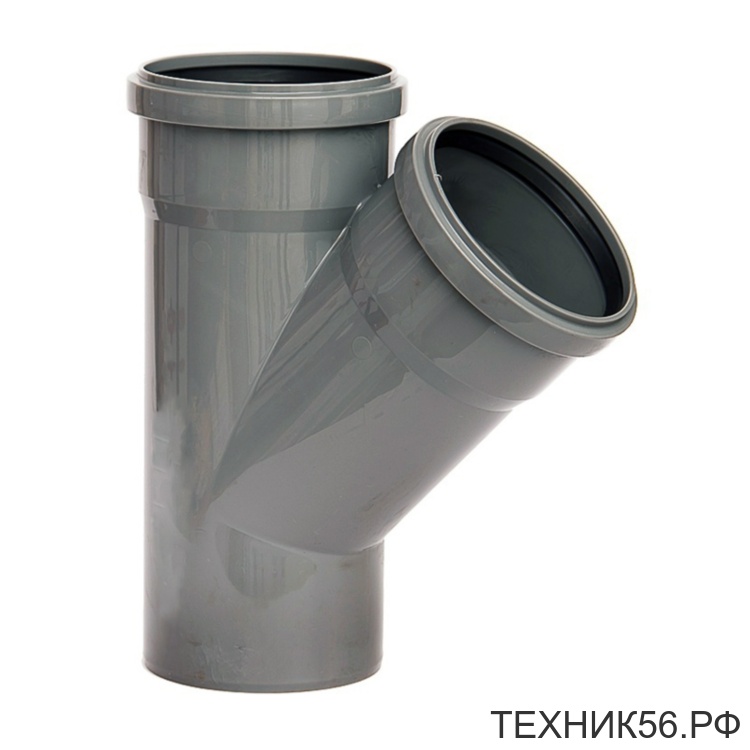 Тройник канализац. ПП 110х110/45 серый