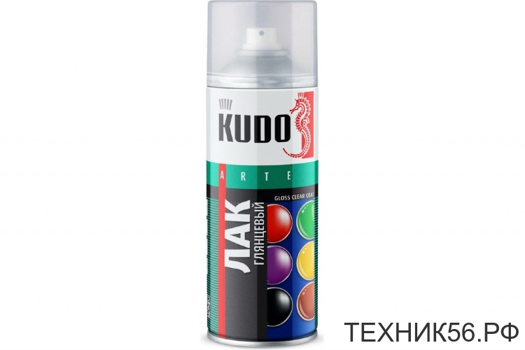 Лак акриловый универсал. глянц. аэрозольная 520мл KU-9002 KUDO