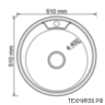 Мойка круг d 51см (0,6мм) вып 3 1/2 MIXLINE (глуб чаши 17см)