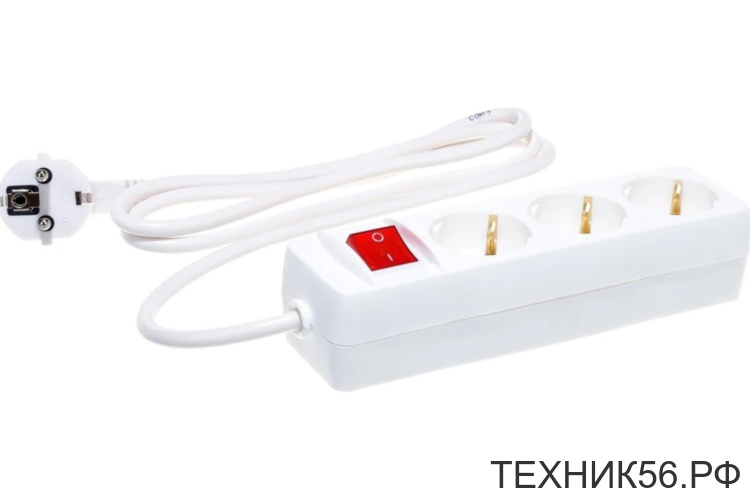 Удлинитель с/з ПВС 3*1, 3 гнезда, 7м с/выкл. (DOMTOK)