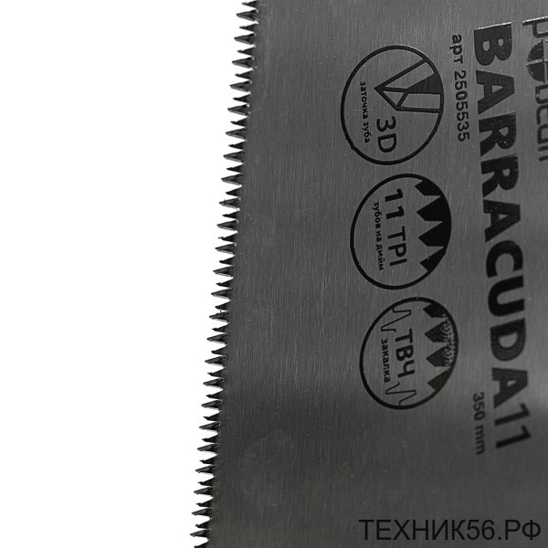 Ножовка по дереву 350 мм, шаг зуба 2,3мм 11 TPI, Barracuda11 Pobedit Ножовка по дереву 350 мм, шаг зуба 2,3мм 11 TPI, Barracuda11 Pobedit