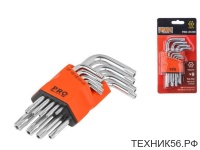 Ключи звездочки TORX 9шт, Т10-Т50 закаленные в держателе PRO STARTUL (PRO-87209)