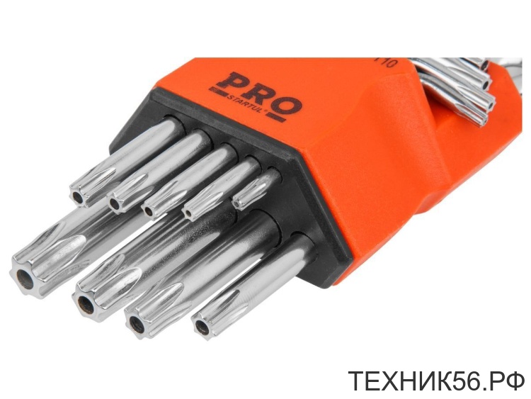 Ключи звездочки TORX 9шт, Т10-Т50 закаленные в держателе PRO STARTUL (PRO-87209)