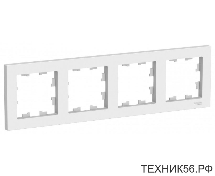 Systeme Electric AtlasDesign рамка СУ 4 мест. бел. Antibacterial ATN000104