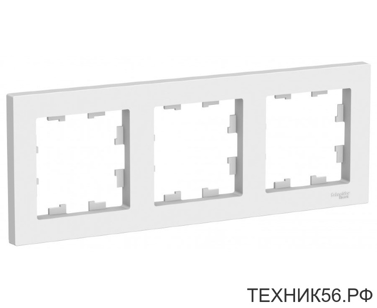 Systeme Electric AtlasDesign рамка СУ 3 мест. бел. Antibacterial ATN000103