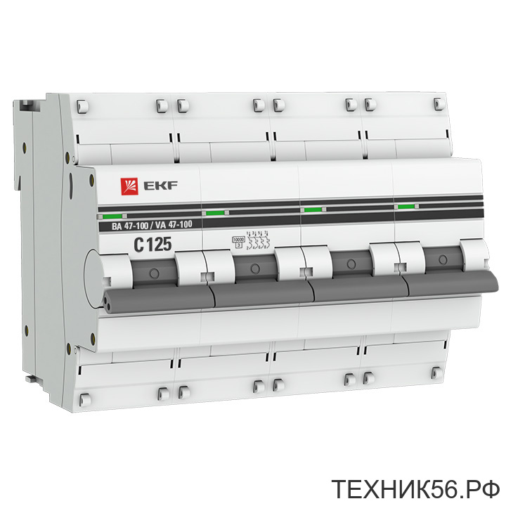 Автомат 100A, 230/400В, 4P, тип "С" ВА47-100 10kA EKF PROxima