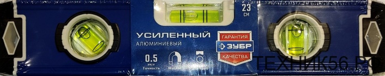 Уровень 230 мм Компактный усиленный магнитный уровень ЗУБР Профессионал-М