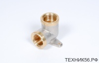 Угол 1/2" г/г с крепежом, латунь
