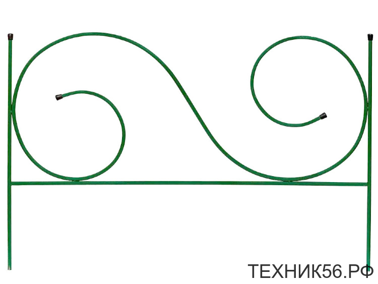 Заборчик садовый металл "Мелодия" комплект 5шт (высота 0,55м; ширина 0,68м; длина 3,4м; d 10мм)