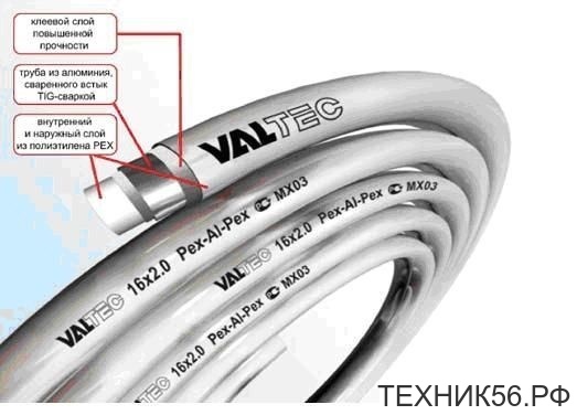 Труба м/п 16*2 VALTEC PEXb-AL-PEXb