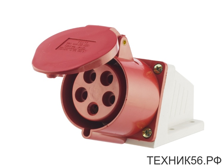 Силовая розетка CEE стационарная ST-115 3P+PE+N 16А 380В IP44, RST16-115-44 49435 STEKKER