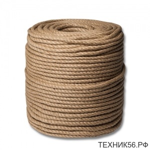 Канат джутовый крученый 6мм, 3-х прядный (280кг)