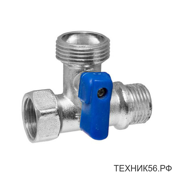 Кран трехходовой 1/2"х3/4"х1/2", для стиральных машин TIM BL5807