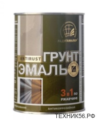 Грунт-эмаль по ржавчине 3в1 Радуга Малер 0,9кг чёрная